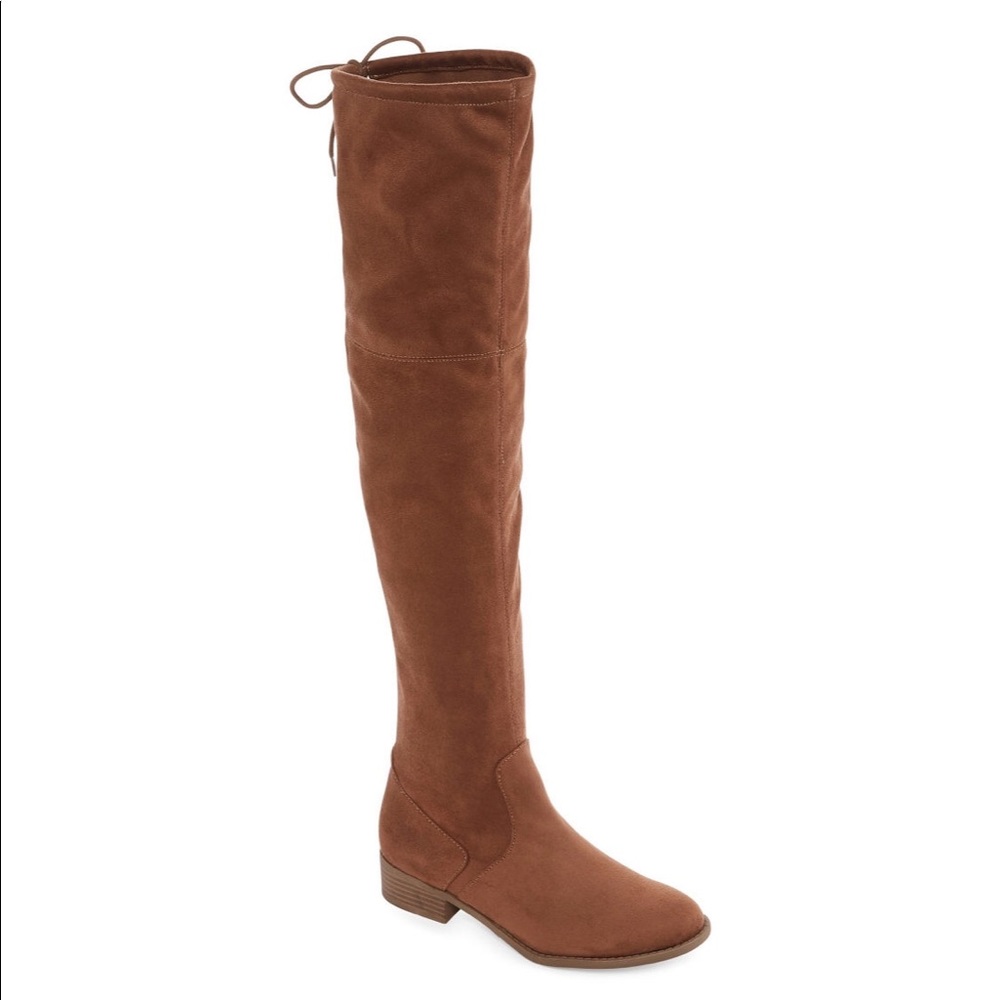 Brown over the knee thigh high boots